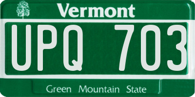 VT license plate UPQ703