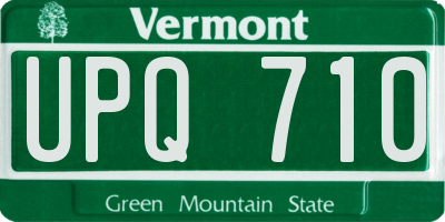 VT license plate UPQ710