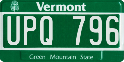 VT license plate UPQ796