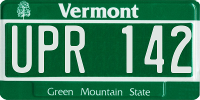 VT license plate UPR142