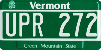 VT license plate UPR272
