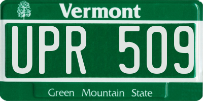 VT license plate UPR509