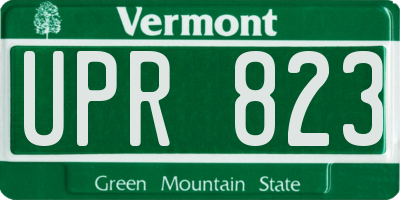 VT license plate UPR823