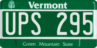 VT license plate UPS295