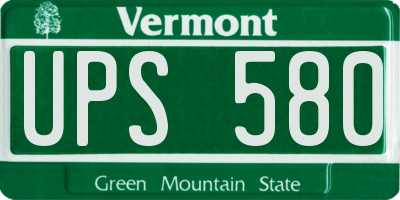 VT license plate UPS580