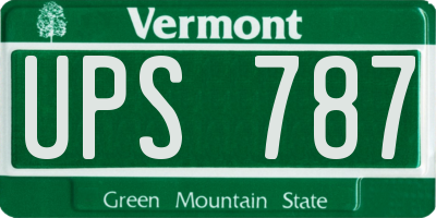 VT license plate UPS787