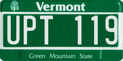 VT license plate UPT119