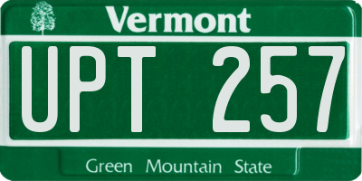 VT license plate UPT257
