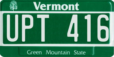 VT license plate UPT416
