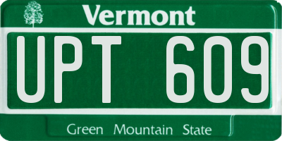 VT license plate UPT609