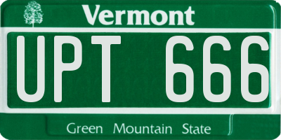 VT license plate UPT666