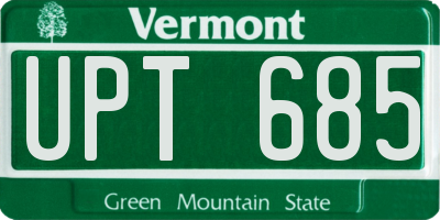 VT license plate UPT685