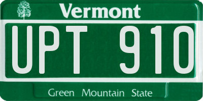VT license plate UPT910