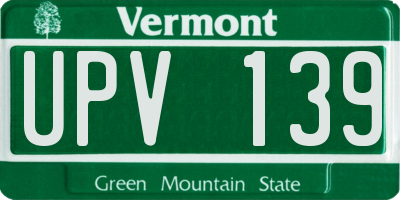 VT license plate UPV139