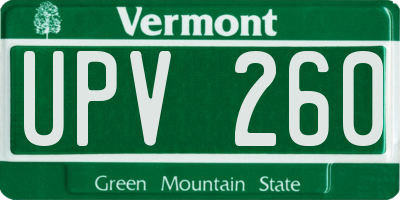 VT license plate UPV260