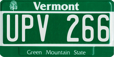 VT license plate UPV266