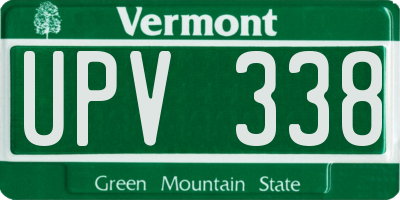 VT license plate UPV338