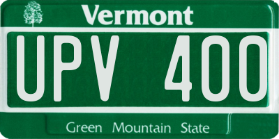 VT license plate UPV400