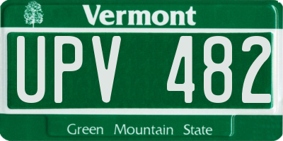 VT license plate UPV482
