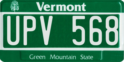 VT license plate UPV568