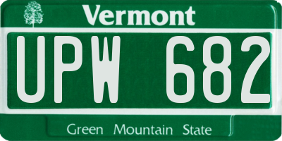 VT license plate UPW682