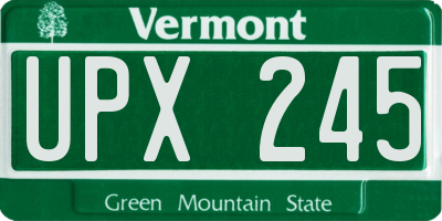 VT license plate UPX245