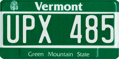 VT license plate UPX485