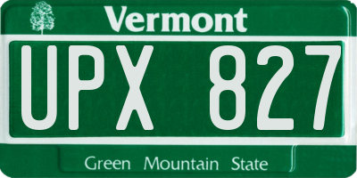VT license plate UPX827