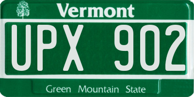 VT license plate UPX902