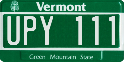 VT license plate UPY111