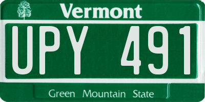 VT license plate UPY491