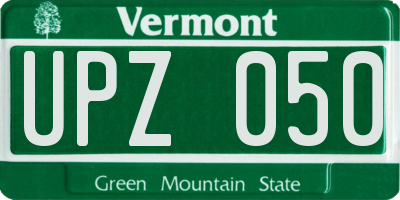 VT license plate UPZ050