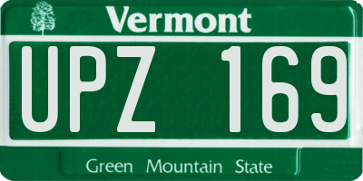 VT license plate UPZ169