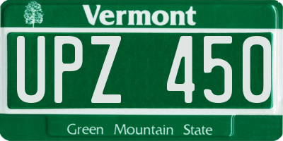 VT license plate UPZ450