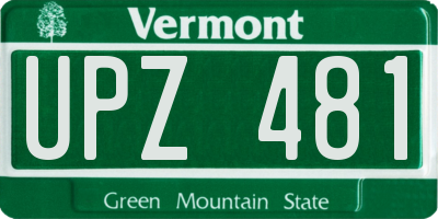 VT license plate UPZ481