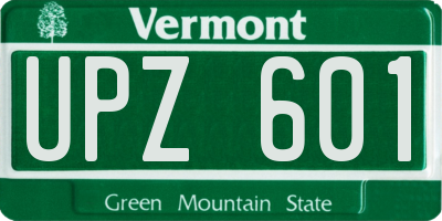 VT license plate UPZ601