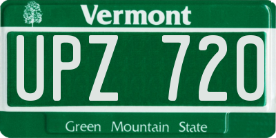 VT license plate UPZ720