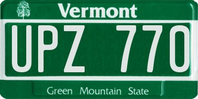 VT license plate UPZ770
