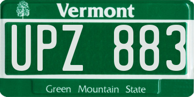 VT license plate UPZ883