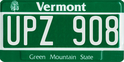 VT license plate UPZ908