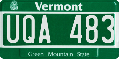 VT license plate UQA483