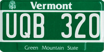 VT license plate UQB320
