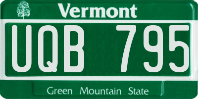 VT license plate UQB795