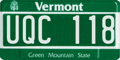 VT license plate UQC118