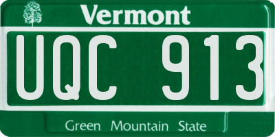 VT license plate UQC913