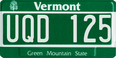 VT license plate UQD125