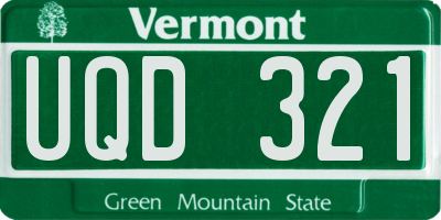 VT license plate UQD321