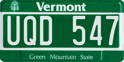 VT license plate UQD547