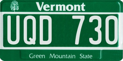 VT license plate UQD730