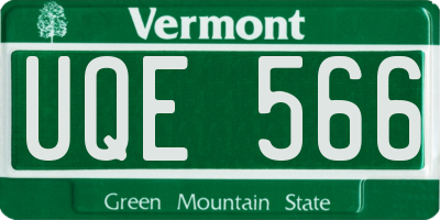 VT license plate UQE566